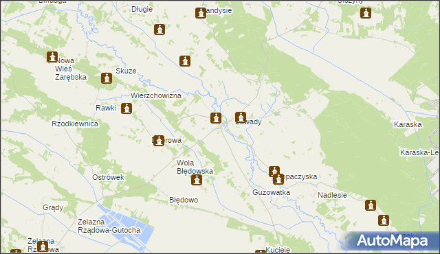 mapa Brodowe Łąki, Brodowe Łąki na mapie Targeo