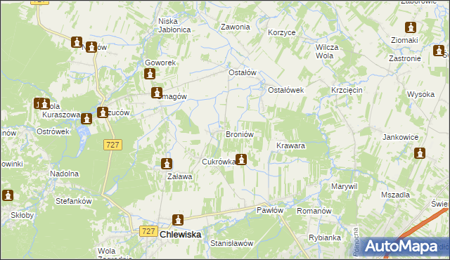 mapa Broniów, Broniów na mapie Targeo