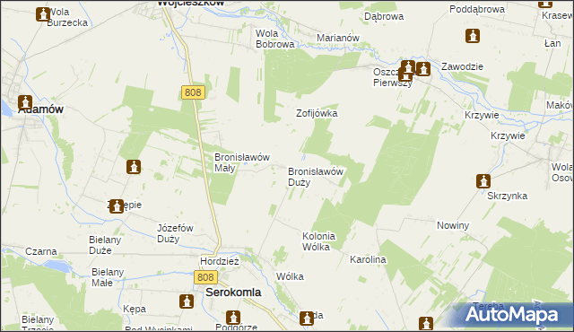 mapa Bronisławów Duży, Bronisławów Duży na mapie Targeo