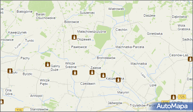 mapa Bronisławów gmina Błędów, Bronisławów gmina Błędów na mapie Targeo