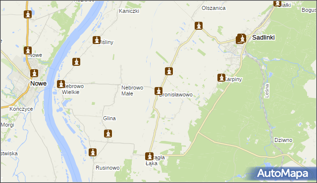 mapa Bronisławowo, Bronisławowo na mapie Targeo