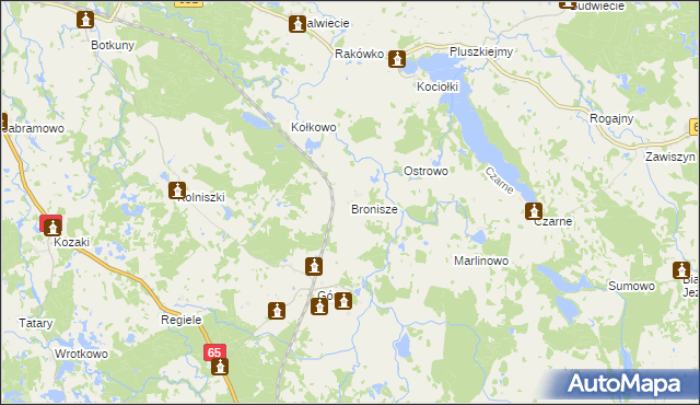 mapa Bronisze gmina Gołdap, Bronisze gmina Gołdap na mapie Targeo