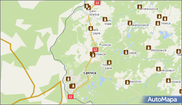 mapa Bronowice gmina Trzebiel, Bronowice gmina Trzebiel na mapie Targeo