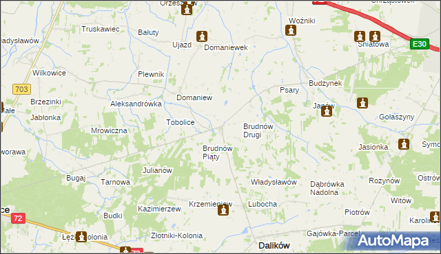 mapa Brudnów Pierwszy, Brudnów Pierwszy na mapie Targeo