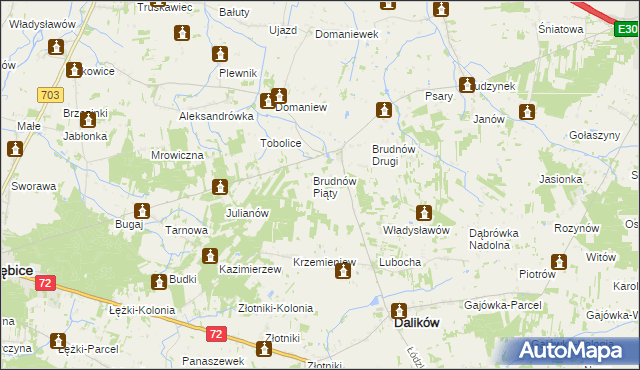 mapa Brudnów Stary, Brudnów Stary na mapie Targeo