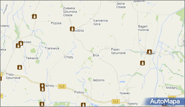 mapa Bruk gmina Dzierzgoń, Bruk gmina Dzierzgoń na mapie Targeo