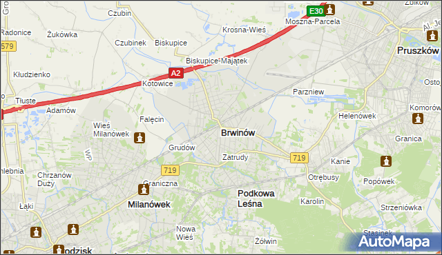 mapa Brwinów, Brwinów na mapie Targeo