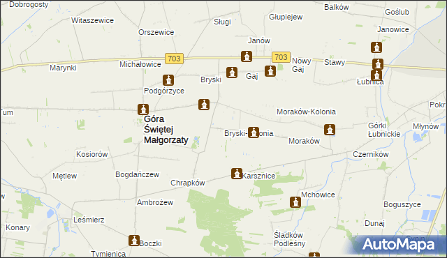 mapa Bryski-Kolonia, Bryski-Kolonia na mapie Targeo