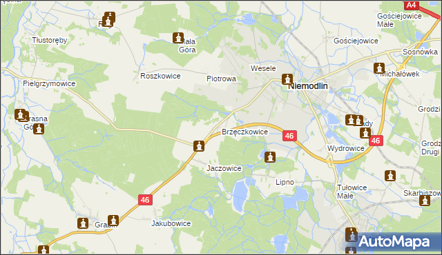 mapa Brzęczkowice, Brzęczkowice na mapie Targeo