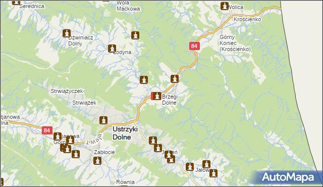 mapa Brzegi Dolne, Brzegi Dolne na mapie Targeo