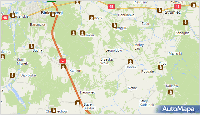 mapa Brzeska Wola, Brzeska Wola na mapie Targeo