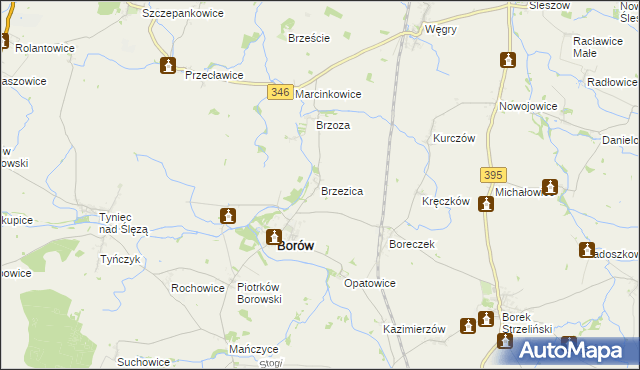 mapa Brzezica, Brzezica na mapie Targeo