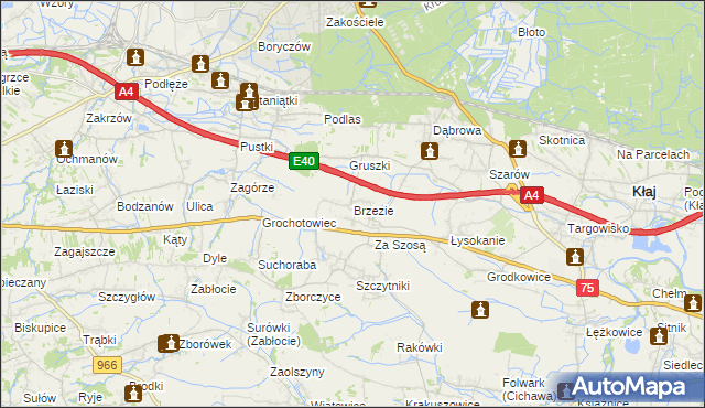 mapa Brzezie gmina Kłaj, Brzezie gmina Kłaj na mapie Targeo