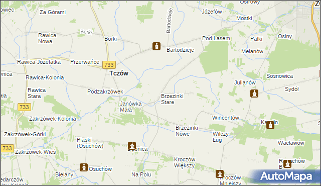 mapa Brzezinki Stare, Brzezinki Stare na mapie Targeo