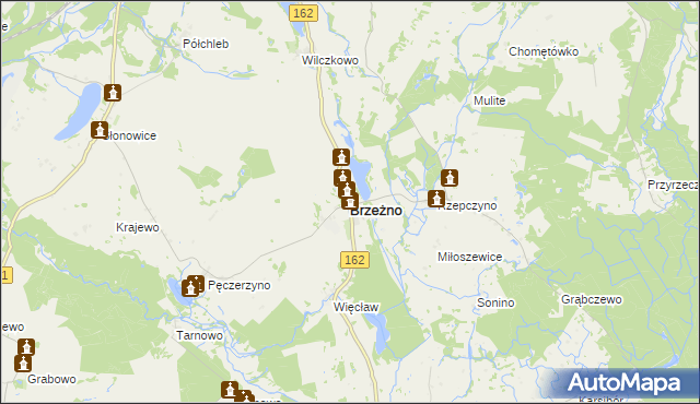 mapa Brzeżno, Brzeżno na mapie Targeo