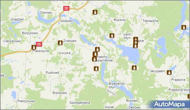 mapa Brzeźno Szlacheckie, Brzeźno Szlacheckie na mapie Targeo