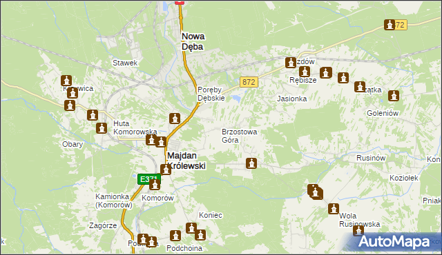 mapa Brzostowa Góra, Brzostowa Góra na mapie Targeo