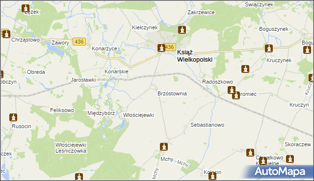 mapa Brzóstownia, Brzóstownia na mapie Targeo