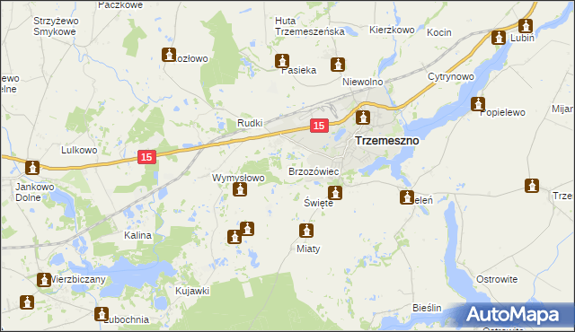 mapa Brzozówiec, Brzozówiec na mapie Targeo