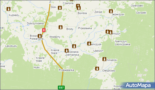 mapa Brzozówka Strzelecka, Brzozówka Strzelecka na mapie Targeo