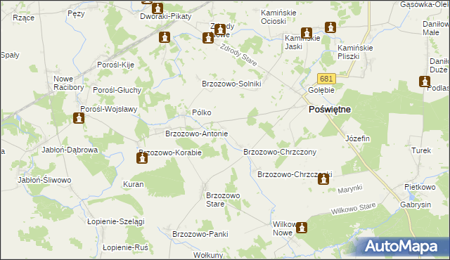 mapa Brzozowo-Chabdy, Brzozowo-Chabdy na mapie Targeo