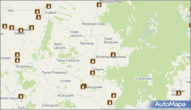 mapa Brzozowo-Dąbrówka, Brzozowo-Dąbrówka na mapie Targeo