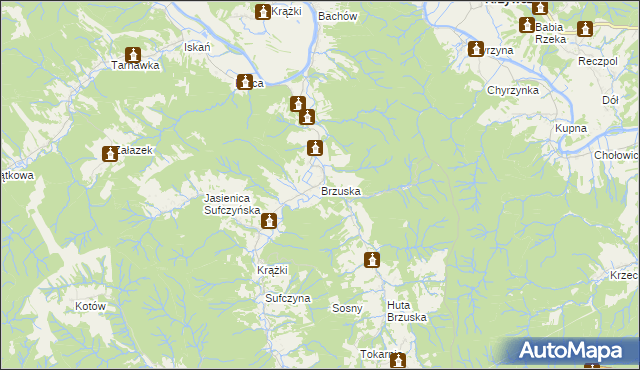 mapa Brzuska, Brzuska na mapie Targeo