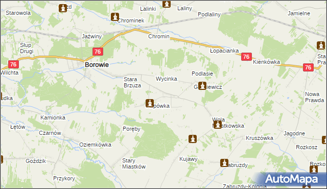 mapa Brzuskowola, Brzuskowola na mapie Targeo