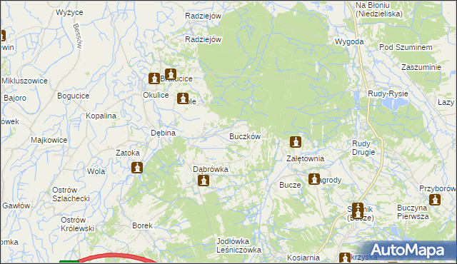 mapa Buczków gmina Rzezawa, Buczków gmina Rzezawa na mapie Targeo