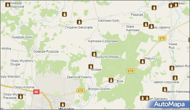 mapa Buczyno-Mikosy, Buczyno-Mikosy na mapie Targeo