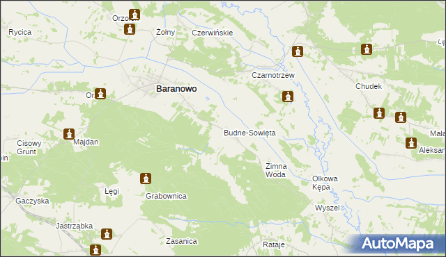 mapa Budne-Sowięta, Budne-Sowięta na mapie Targeo