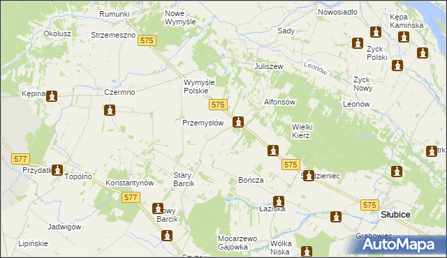 mapa Budy gmina Słubice, Budy gmina Słubice na mapie Targeo