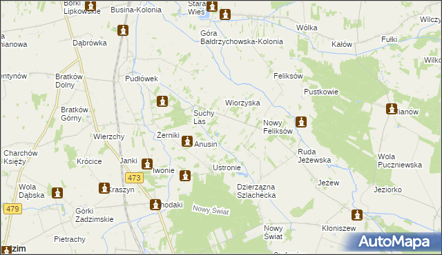 mapa Budy Jeżewskie, Budy Jeżewskie na mapie Targeo