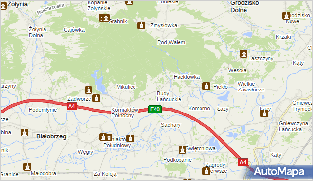 mapa Budy Łańcuckie, Budy Łańcuckie na mapie Targeo