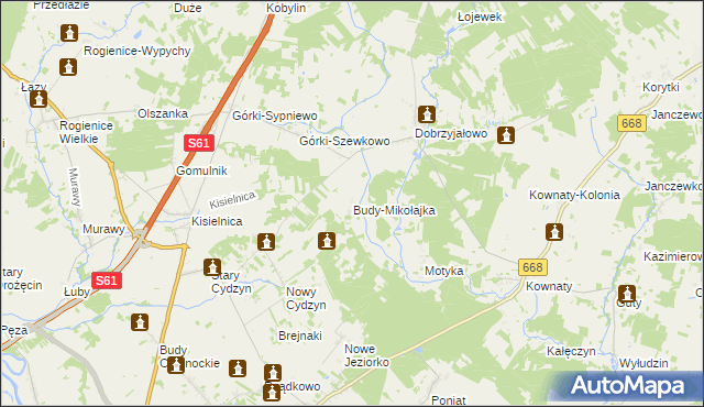 mapa Budy-Mikołajka, Budy-Mikołajka na mapie Targeo