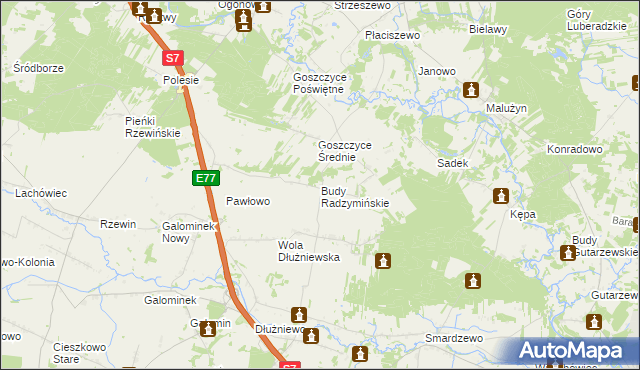 mapa Budy Radzymińskie, Budy Radzymińskie na mapie Targeo