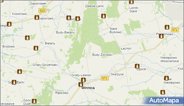 mapa Budy-Zbroszki, Budy-Zbroszki na mapie Targeo