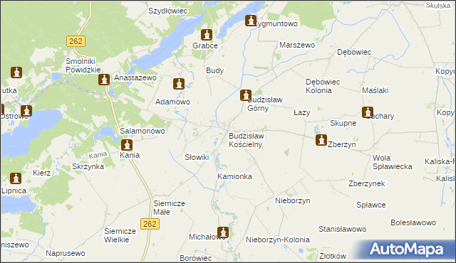 mapa Budzisław Kościelny, Budzisław Kościelny na mapie Targeo