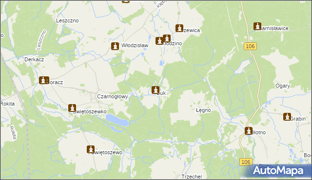 mapa Buk gmina Przybiernów, Buk gmina Przybiernów na mapie Targeo