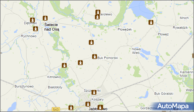 mapa Buk Pomorski, Buk Pomorski na mapie Targeo