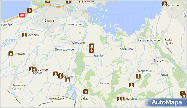 mapa Buków gmina Otmuchów, Buków gmina Otmuchów na mapie Targeo