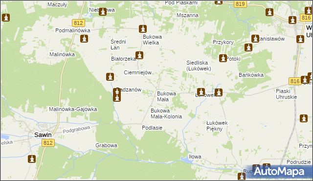 mapa Bukowa Mała, Bukowa Mała na mapie Targeo