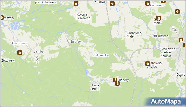 mapa Bukowinka, Bukowinka na mapie Targeo