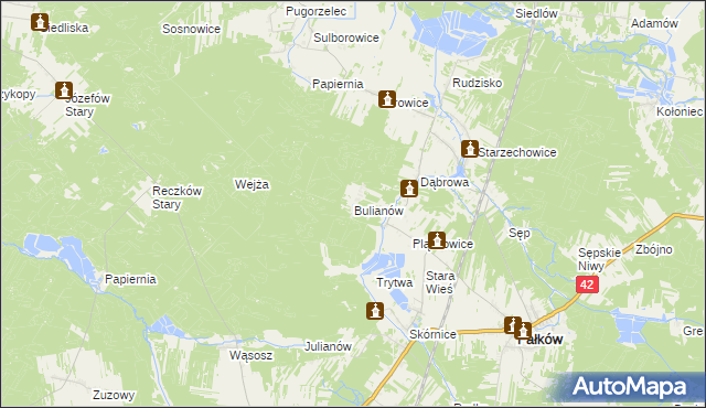 mapa Bulianów, Bulianów na mapie Targeo