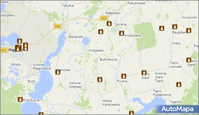 mapa Bułkowizna, Bułkowizna na mapie Targeo