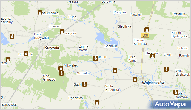 mapa Burzec, Burzec na mapie Targeo