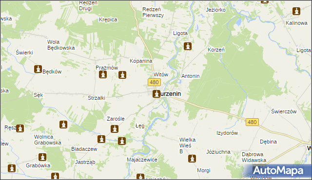 mapa Burzenin, Burzenin na mapie Targeo