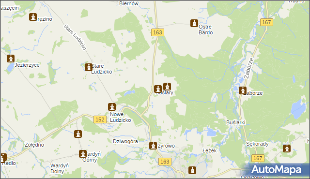 mapa Buślary, Buślary na mapie Targeo