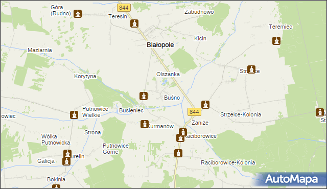 mapa Buśno, Buśno na mapie Targeo