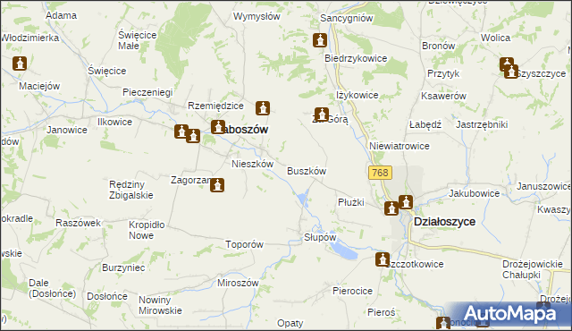 mapa Buszków, Buszków na mapie Targeo